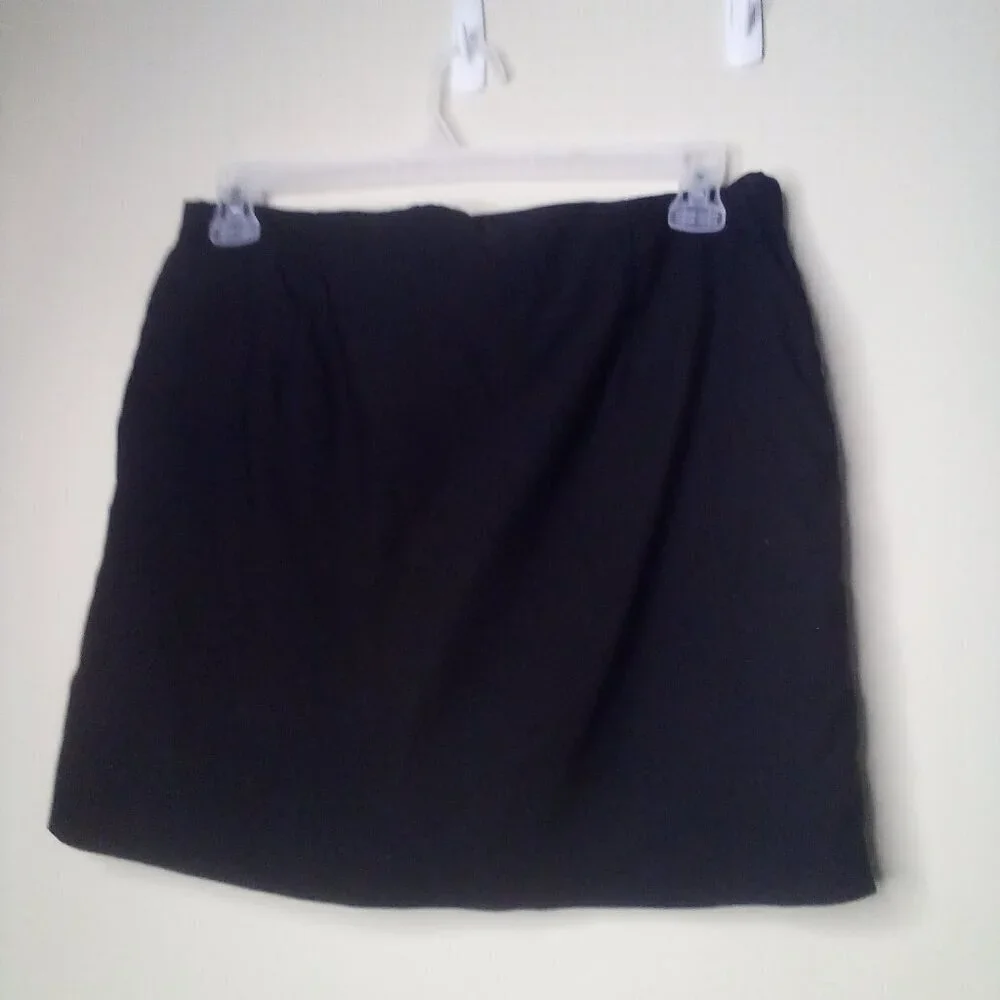Versona Skort Skirt Women L Pockets Pull On Elastic Active Black